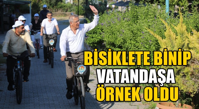 Mezitli Belediye Bakan Neet Tarhan, 3 Haziran Dnya Bisiklet Gn dolaysyla bisiklete binerek farkndalk oluturmaya alt. 